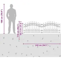 vidaXL Clôture de jardin grise 240 x 118 cm en acier thermolaqué