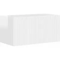 vidaXL Meuble TV 6 pièces Blanc brillant Matériau dérivé du bois