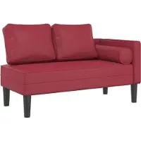 vidaXL Chaise longue avec coussins vin rouge similicuir
