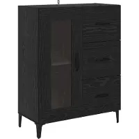 vidaXL Highboard noir imitation chêne 69,5 x 34 x 180 cm Bois composite
