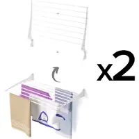 Foxydry 2 Fold – Étendoirs à linge muraux pliables et peu encombrants, pour salle de bains, balcon ou terrasse