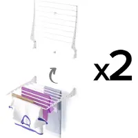 Foxydry 2x Fold - Séchoir à linge mural pliable pour salle de bain, balcon ou terrasse