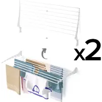 Foxydry 2 Fold – Étendoirs à linge muraux pliables en aluminium, modernes, robustes et peu encombrants