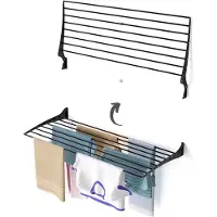 Foxydry Séchoir à linge mural en aluminium, pour l'intérieur et l'extérieur - Fold 116 cm noir