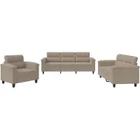 vidaXL Ensemble de canapés 3 pièces avec coussins Taupe microfibre tissée