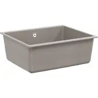 vidaXL Lavabo, composé de 80 % de quartz et 20 % de résine, dimensions 530 x 460 mm, couleur grise