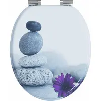 vidaXL Abattant de WC à fermeture douce, gris, 44 x 38 cm, plateau en MDF