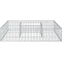 vidaXL Jardinière surélevée en gabions, 100 x 100 x 20 cm, acier galvanisé, argenté