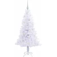 vidaXL Sapin de Noël artificiel avec 150 LED Blanc 150 cm PVC et Acier