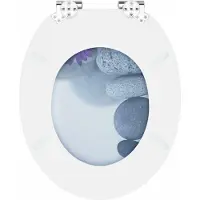 vidaXL Abattant de WC à fermeture douce, gris, 44 x 38 cm, plateau en MDF