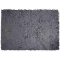 vidaXL Tapis en Peau de Mouton Synthétique Anthracite 140 x 200 cm