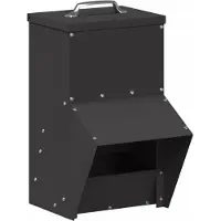 vidaXL Nourrisseur pour poules Noir 20 x 25 x 35 cm Acier laminé à froid