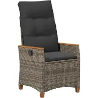 vidaXL Chaise de jardin réglable en polyrotin gris et gris foncé