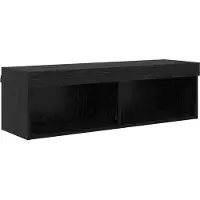 vidaXL Ensemble d'étagères murales pour TV 5 pcs Noir imitation chêne Matériau dérivé du bois