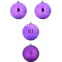 vidaXL Ensemble de Boules de Noël 4 pcs Lilas Plastique