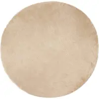vidaXL Tapis en Peau de Mouton Synthétique Beige 160 x 160 cm