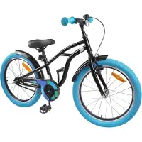 vidaXL Vélo enfant 22 pouces pour enfants de 7 à 12 ans Noir