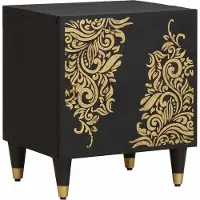 vidaXL Cabinet de chevet avec porte Noir 40 x 33 x 46 cm