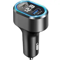 Caliber Auto-Ladegerät - Schnellladegerät - Auto-Ladegerät USB C - 12V USB Auto-Ladegerät - USB QC3.0 18W & USB C 30W - 48 Watt - 12/24 Volt - LED mit Spannungsmesser (PS24)
