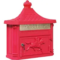 vidaXL Boîte aux lettres murale avec porte Rouge 40.5 x 15.5 x 44 cm