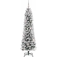 vidaXL Sapin de Noël artificiel Blanc 150 cm PVC, métal et plastique