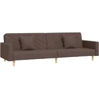 vidaXL Canapé-lit à 2 places avec deux oreillers taupe tissu