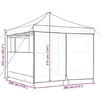 vidaXL Tente de réception Bordeaux 292 x 292 x 315 cm Tissu Oxford