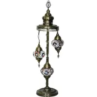Halay Lampe de sol mosaïque orientale multicolore - Hauteur 94 cm - Diamètre de la boule 13,5 cm - Douille E14