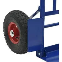 vidaXL Chariot à main extensible bleu et rouge 57 x 46 x 113 cm acier
