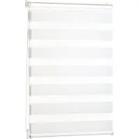 Everbrent Blumtal Store double 100 x 155 - 195cm - store à enroulement Klemmfix, stores pour fenêtres sans percer, stores à enroulement pour fenêtres & portes, blanc