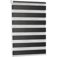Everbrent Blumtal Store double 120 x 130 - 155cm - store à enroulement Klemmfix, stores pour fenêtres sans percer, stores à enroulement pour fenêtres & portes, noir