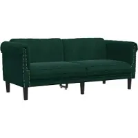 vidaXL Canapé 2 places vert foncé velours