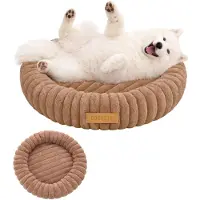 Dogeste Donut panier pour chien 90 cm rond, coussin doux et moelleux, lavable, fond antidérapant