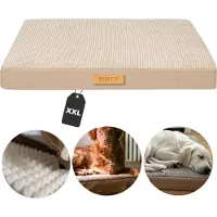 Dogeste Matelas orthopédique pour chien 100x90 cm taille XXL – beige