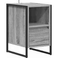 vidaXL Table de chevet Gris Sonoma 39,5 x 30 x 50 cm Bois d'ingénierie