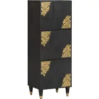 vidaXL Highboard avec étagère noir 40 x 33 x 110 cm bois massif mangue