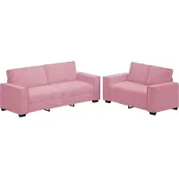 vidaXL Ensemble de canapés 2 pièces avec coussins Rose velours