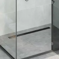 vidaXL 2 en 1 Drain de Douche Noir 100 cm Acier Inox 304