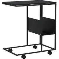 vidaXL Table d'appoint à roulettes noire 55x36x63,5 cm Bois composite