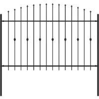 vidaXL Clôture en piquets ASTEN, 200 x 166 cm, acier noir avec revêtement en poudre