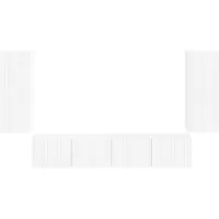 vidaXL Ensemble d'étagères murales pour téléviseur, à fixation murale, 4 pièces, blanc, bois composite
