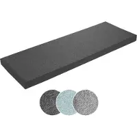 Sleepling Coussin de banc 140 x 40 cm, gris foncé, dessous antidérapant, coussin de banc, coussin d'assise pour rebord de fenêtre, housse lavable,