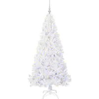 vidaXL Sapin de Noël artificiel avec 300 LED Blanc 180 cm PVC et Acier