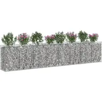 vidaXL Jardinière surélevée en gabions , 3 pièces, argent