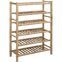 vidaXL Rack à chaussures avec étagère Naturel 68 x 28 x 96 cm Bambou