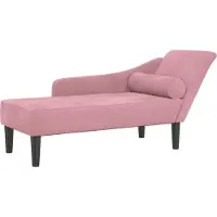 vidaXL chaise longue avec coussin velours rose