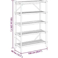 vidaXL Étagère à 5 niveaux 100x40x150 cm bambou