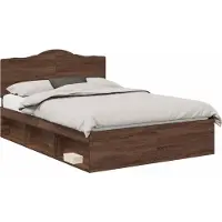 vidaXL Cadre de lit marron aspect chêne 140 x 200 cm Pin massif