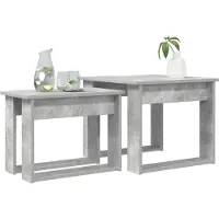 vidaXL Table basse Set 2 pcs Béton Gris Bois composite