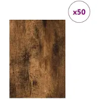 vidaXL Plaques décoratives, 50 pièces, bois fumé chêne, 15 x 21 x 0,27 cm